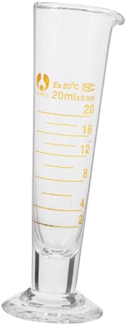 Amosfun Laboratory Glass Measuring Beaker Triangular Cup 20ml with Graduated Scale for Chemistry Experiments and Accurate Liquid Measurement