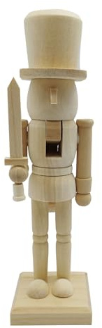TOPBATHY Christmas Nutcracker Ornament Wooden Nutcracker Soldier Figure 10 Inch Unfinished Paintable Christmas Ornament Decoration for Holiday Table Centerpiece and Festive Home Display