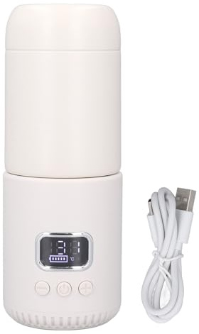 SIXRUN Portátil Taza Térmica Inalámbrica Calentador de Leche 55°C Calentar Agua Termo para Bebés Preparar Biberones Viajes