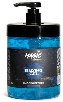 Magic Cosmetics Professional Shaving Gel 1000ml – Clear No-Foam Formula for Precision Shaving – Anti-Irritation & Cooling Fresh Effect – High-Viscosity Razor Glide for Men & Women – 1L Barber Size