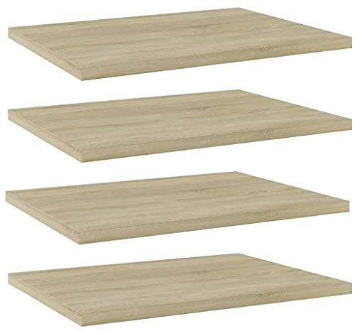 Genérico Estante estantería 4 uds contrachapada Roble Sonoma 40x30x1,5cm,Mobiliario,Estanterías-805160