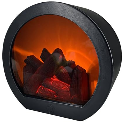 Lanterne de cheminée – Mini cheminée électrique LED | Lampe décorative à flamme réaliste avec construction ABS et PP, accent intérieur et extérieur pour entrée, terrasse, chambre ou balcon