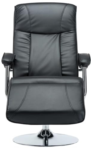ATOMSTACK MAKER HOMELEN Sillón de TV de cuero sintético negro, gabinete de TV, armario de TV de estilo escandinavo, muebles de TV, gabinetes de sala de estar, mesa de televisión, armario de base RTV