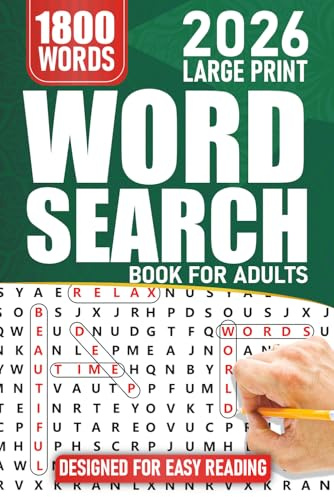 Large Print Word Search Book For Adults: 1800 New Words - 88 Themed Puzzles with Solutions - Large Print for Adults, Seniors & Teens | Stress Relief & Eye-Friendly Design