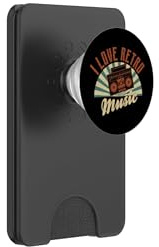 Me Encanta la música Retro Vintage Boombox Sunburst PopSockets PopWallet para MagSafe