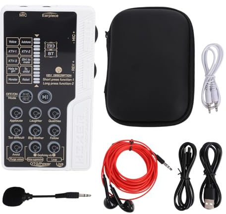 Depisuta Ensemble de Cartes Son avec Changeur de Voix Portable, 8 Effets Sonores avec Bluetooth et éclairage RVB Cool pour Les Jeux sur Ordinateur, Les Appels et Le Streaming en Direct