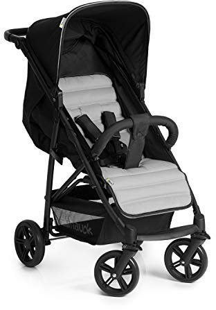 hauck Buggy Rapid 4 für Kinder ab Geburt bis ca. 3 Jahren, Kinderbuggy Klein Zusammenklappbar, mit Liegefunktion, Höhenverstellbar, Großer Korb (Caviar/Silver)