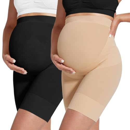 KIM S Maternity Dress Maternity Clothes Fall Maternity Shapewear Underwear for Dresses Maternity Panties Pregnancy Shape wear Maternity Slips for Under Dresses Pregnancy Essentials (Nude+Black M)