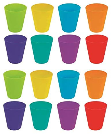 Invero 36 Mega Pack of Children’s Kids Durable Plastic Drinking Cups Tumblers 250ml - Bright Multi Coloured Ideal for Kitchen, Outdoor Parties, Picnics, BBQ’s, Travels and More
