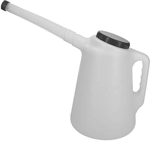 Caraffa graduata in plastica da 3 l, con beccuccio flessibile, per acqua, benzina, diesel