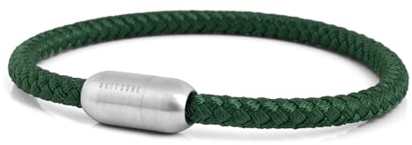 Akitsune Silvus Nylonarmband | 5mm Dick | Armschmuck Damen Herren Edelstahl Armband Magnetverschluss - Mattsilber