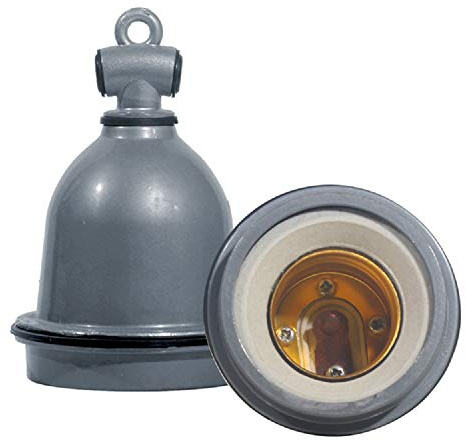 E-Simpo 2pcs E39/E40 Medium/Mogul Dust/Waterproof Screw Porcelain DIY Livestock Veterinary Farm Light Socket High Temperature Resistant Tee Lamp Holder Hang (E39/E40)