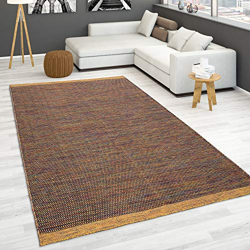 Paco Home Handgewebter Teppich Flachgewebe 100% Wolle Skandinavischer Stil in vers. Farben, Grösse:140x200 cm, Farbe:Bunt