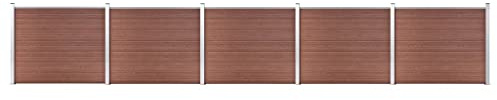 vidaXL Set Pannelli di Recinzione in WPC 872x146 cm Marrone