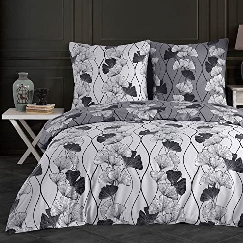 Buymax Bettwäsche 135x200 cm 4-teilig – Bettwäsche Set Renforcé 100% Baumwolle, 2 x Bettbezug 135x200 cm und 2 x Kissenbezüge 80x80 cm, Oeko-TEX, Reißverschluss, weich und atmungsaktiv
