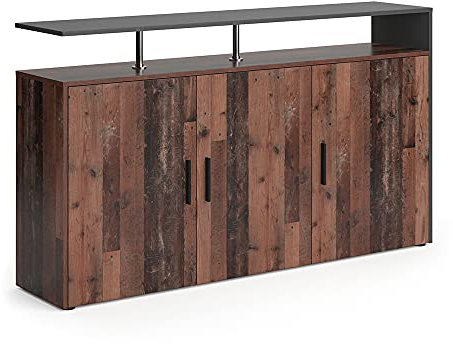 Vicco Kommode Amato, Regal mit Türen, Antikholz, 160 x 91.6 cm