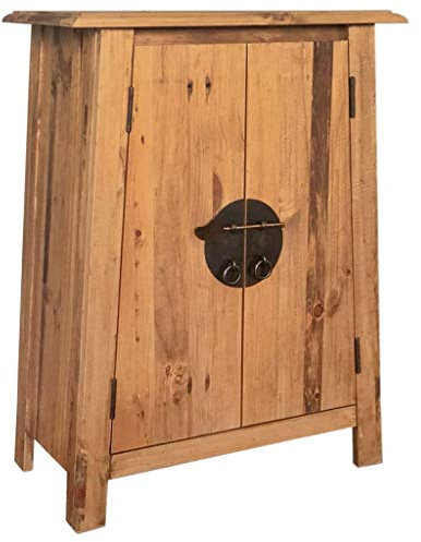 Leepesx Badezimmerschrank, Beistellschrank, Schrank, Badschrank, Kommode, Küchenschrank, Besenschrank, Sideboard, Recyceltes Massivholz Kiefer 59×32×80 cm
