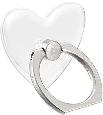 sourcing map Transparent Phone Ring Holder, Clear Finger Grip Stand for Phone, Case, Tablet (Heart Shape)