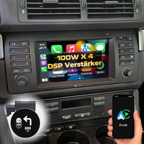 DYNAVIN Android Autoradio Navi für BMW 5er E39 1996-2003 Range Rover 2002-2004, 7 Zoll OEM Radio mit Wireless Carplay und Android Auto | Head-up Display | Inkl. DAB+: D9-E39 Premium Flex