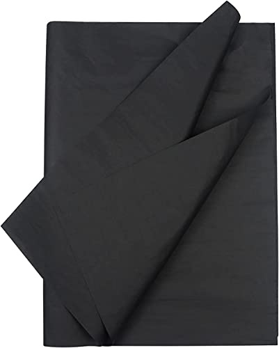100 ark 50 x 30 cm silkespapper presentpapper för presentpåsar, födelsedagsfest, bröllop, gör-det-själv-hantverk (svart)