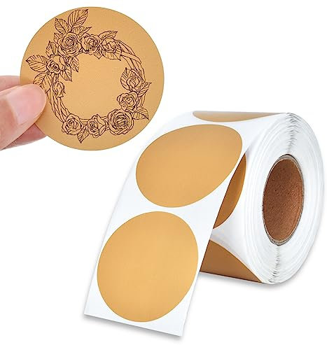 600 Stück 50mm Runde Etikett Aufkleber, Selbstklebend Etikett Aufkleber Klebepunkte, Thermodrucker Etikettenaufkleber, Inventaretiketten Aufkleber für Büro, Einzelhandel, Zuhause, Klassenzimmer, Lager