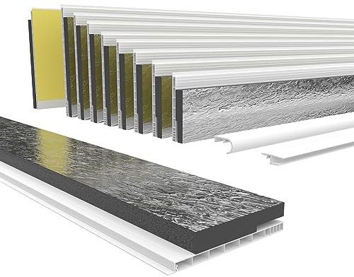 HEXIM PVC Rollladenkastendeckel mit Dämmung Länge: 1000-2000mm, Breite: 120-320mm, Revisionsklappe Rolladendeckel Rollladen abdeckung Deckel Klappe (140mm x 2 Meter)