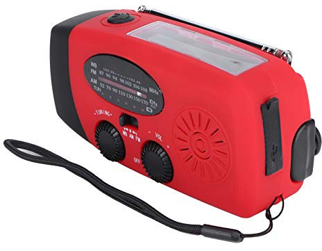 QQT088L Wiederaufladbares Notfall-Solarradio mit LED-Taschenlampe, FM AM WX WB NOAA Professionelles Tragbares Wetterradio für den Außenbereich, Tragbares USB-Radio mit 2000 MAh