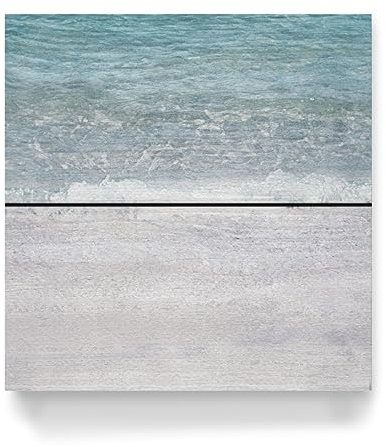 artboxONE Holzbild 20x20 cm Reise/Strand und Meer Rollende Wellen von Künstler Riley B