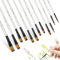 Andibro Filbert - Set di 12 pennelli piatti per artisti, in nylon, per lavori artistici, professionali, in nylon, per pittura acrilica, acquerello, guazzo, pittura a olio