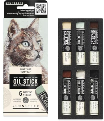 Sennelier set med 6 minioljepinnar – tigerkats – N130116.06