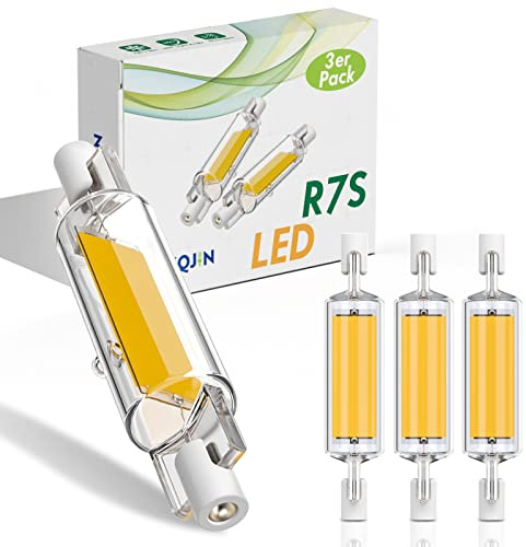 R7S LED 78mm Dimmerabile, 10W R7S LED 118mm Lampadina, R7S Lampadine LED Sostituisce 80W R7S Lampadina Alogena, 800LM, AC/DC 220-240V (78mm 008, 3PCS Natural White)