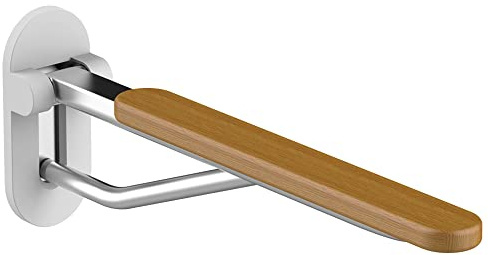 Heuffe Haltegriff Toilette Klappbar，Wandstützgriff Wc ，Toilettengriff，Behinderte Aufstehhilfe ，Stützgriff für Senioren（Holz 70cm）