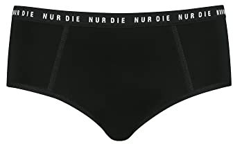 NUR DIE Periodenunterwäsche Alles Geregelt Panty Unterhose Mittelstarke Blutung Bio-Baumwolle waschbar & saugfähig Menstruationsunterwäsche - schwarz - Größe 32-34