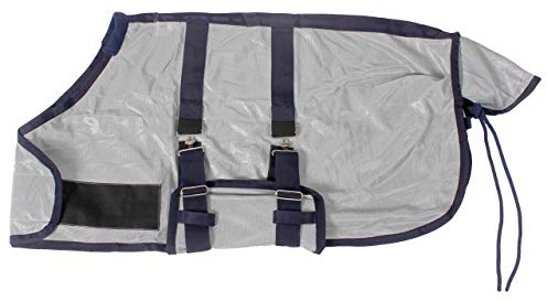 netproshop Fohlen Fliegendecke mit Schweiflatz Fohlenfliegendecke grau Gr. 65 und 80, Groesse:95, Farbe:Hellgrau