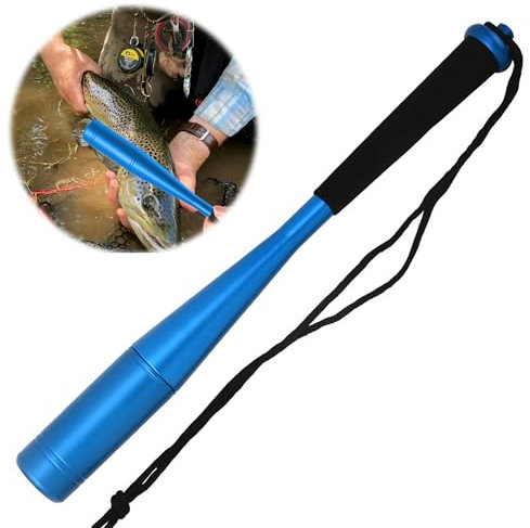 LEZED Fischtöter 24,7cm Aluminium Fischtöter mit Rutschsicherer Griff Robuster Fischbetäuber Totschläger für Fische Abnehmbar Fishing Fischtöter Tragbarer Aluminium Fisch Totschläger zum Angeln,Blau