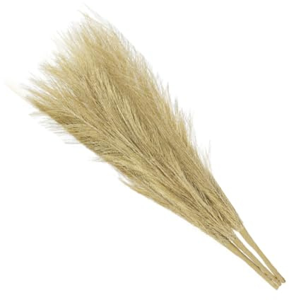 Rebower 3 Pcs Hierba Falsa de Pampas Decorativa 17,7/45cm Dorado | Para Sala Fiesta Pared Jarrón Decoración de Boda