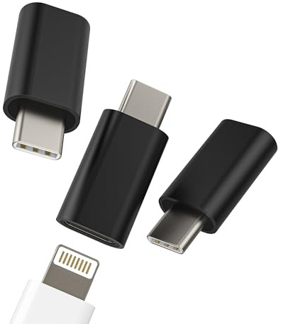 Lightning auf USB C Charging Adapter(3Stück)für Apple Ladekabel Buchse Zu Type-c Android Handy Stecker für iPhone15 Macbook Thunderbolt Zubehör für iPad PD Power Kompatibel für Samsung S24 Ladeadapter