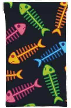 XDVPALNE Arête de poisson, Sac à lunettes anti-rayures, manchon à lunettes, étui à lunettes Portable, étui à lunettes en cuir Pu à presser