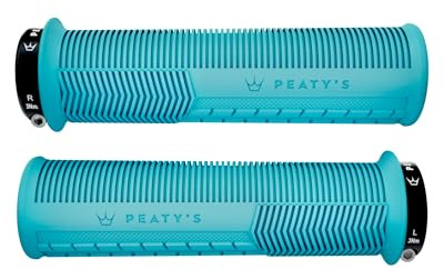 Peaty's Monarch Grips - Mushroom Texture Bike Grips, Ergonomic Handlebar Grip for Trail Comfort, Supportive Thumb Pad & Finger Bars, Durable BMX, Ebike & Mountain Bike Grip - Thick 32-34mm, Blue