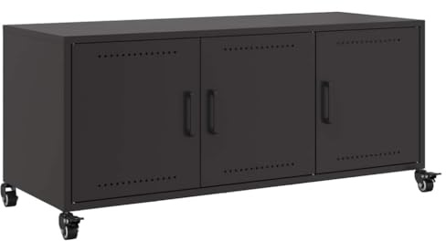 vidaXL TV-Schrank Schwarz 100,5x39x43,5 cm Stahl