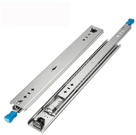 WANGCEPLSD Robuste Schubladenschienen, Schubladenschienen mit Schloss, 80 kg/120 kg/160 kg Tragkraft, Kugellager, 53 mm breite Schienen-Hardware, erhältlich 25 cm - 150 cm