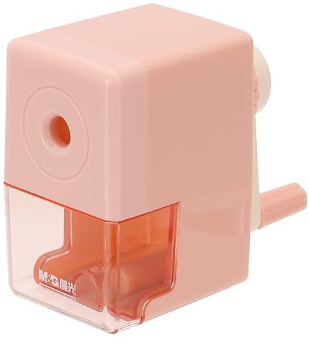 M&G Manueller Bleistiftspitzer Handkurbel-Bleistiftspitzer Pink | Automatischer Bleistiftvorschub-Bleistiftspitzer, Büromaterial, Für Klassenzimmer Büro