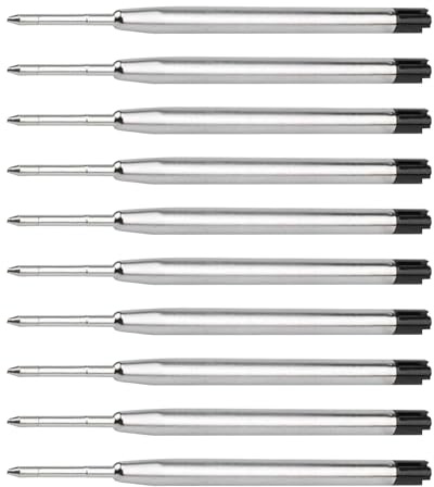 Sionhiuo ricariche nere per penna roller | mine da 3,8 pollici con inchiostro nero | ricariche con inchiostro nero da 0,5 mm, ricariche lisce per cancelleria e forniture scolastiche (nero)