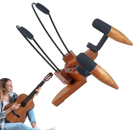 Yulokdwi Klappbarer Gitarrenständer aus Hartholz, Gitarrenwandhalterung - Faltbarer Gitarrenaufhänger Gitarrenständer - Gitarrenzubehör Robuste schützende Schaumstoffpolster halten Gitarren sicher und