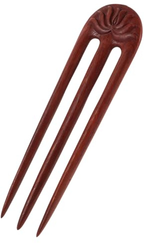 GAROZATION Chinesische Haarnadel Retro Stil Haarschmuck Vintage Haarschmuck Elegant für Hochzeiten und Alltag mit Feiner Holzschnitzerei
