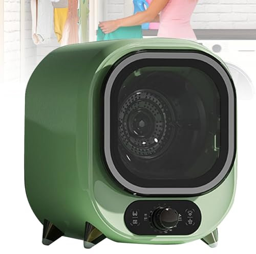 Petit sèche-linge à condensation portable, sèche-linge à ventilation de 5 kg, parfait pour une utilisation sur un plan de travail ou au mur, compact, essoreuse, capacité de charge de 0,8 kg, vert