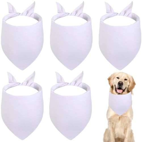 craspire 8 Stück Weißes Hundehalstuch Dreieckstuch Blanko Weiches Polyestergewebe Wärmeübertragung Waschbar Lätzchen Halstuch Taschentücher Für Kleine Und Mittelgroße Hunde Haustiere Geburtstagsparty