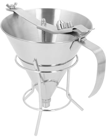 Confectionery Funnel, Cake Decorating Tool, Stainless Steel Funnel with Stand for Home Kitchen Baking and Decorating Precise Dispensing
