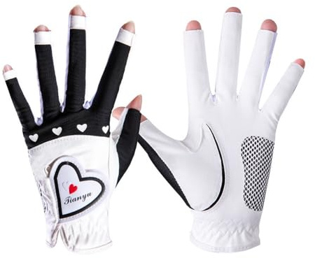 BooeDareno Guantes de golf para mujer, con dedos abiertos, antideslizantes, para manos izquierdas y derechas, transpirables, para deportes, ciclismo, golf