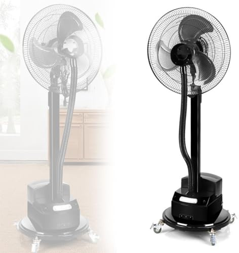 RRrawgff Ventilador de Pedestal, Ventilador oscilante de Vapor frío con Tanque de Agua, Ventilador oscilante de Vapor para Exteriores, Ventilador Industrial de pie, Velocidad Ajustable